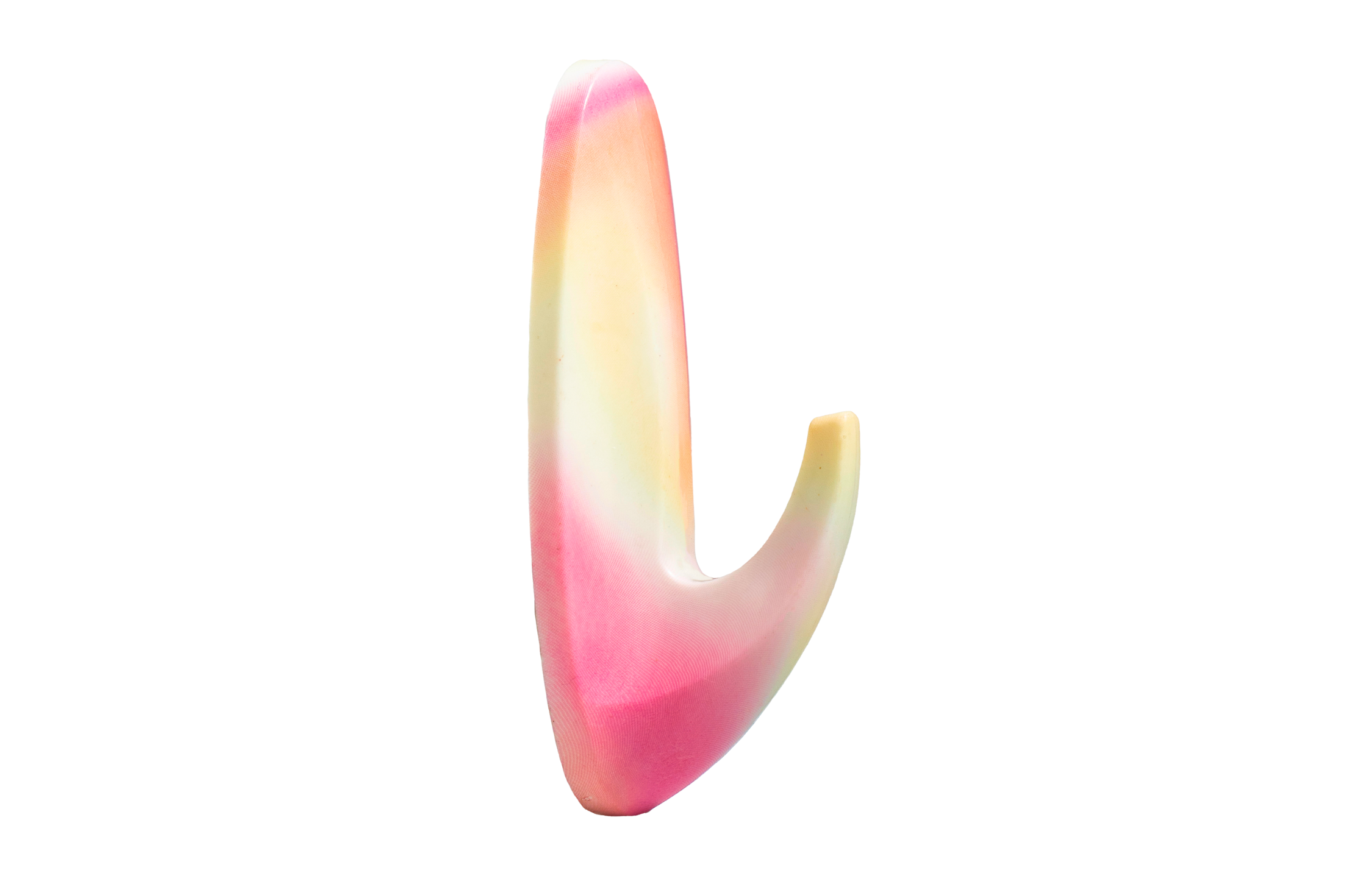 Gradient pink to yellow object on a white background
