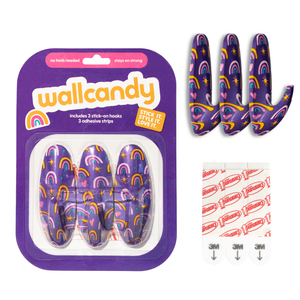 WallCandy Kids Rainbow Dot Stick-On Wall Hooks with 3M Command Strips | 3 Pack