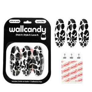 WallCandy 2-Pack Cow Print & Cheetah Print Stick-On Wall Hooks with 3M Command Strips