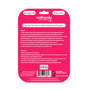 Walleandy wall hook packaging with instructions on a white background